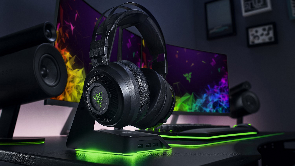 Игровая гарнитура Razer Nari Ultimate Wireless RZ04-02670100-R3M1 (Black/Green) купить в интернет-магазине icover
