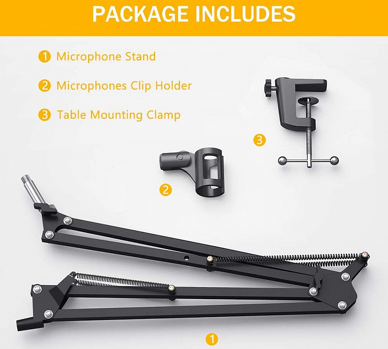 Микрофонная стойка Maono Arm Stand AU-B01 (Black) купить в интернет-магазине icover