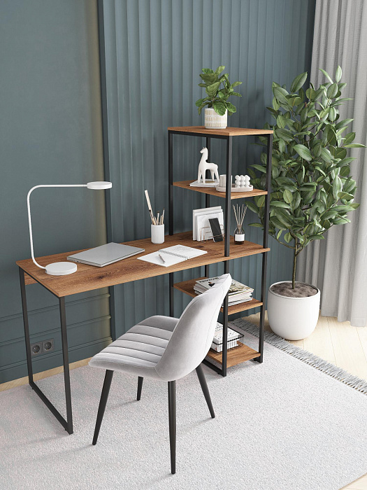 Стол-стеллаж лофт RIDBERG MEMPHIS (Dark Oak/Black) купить в интернет-магазине icover