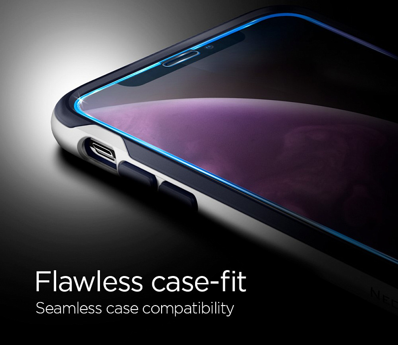 Защитное стекло Spigen Glas.tR SLIM Full Cover (064GL25233) для iPhone 11/XR (Black) купить в интернет-магазине icover