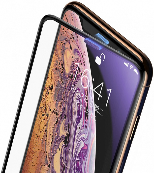 Защитное стекло Baseus Curved Anti-Blue Light (SGAPIPH58-WB01) для iPhone X/Xs (Black) купить в интернет-магазине icover