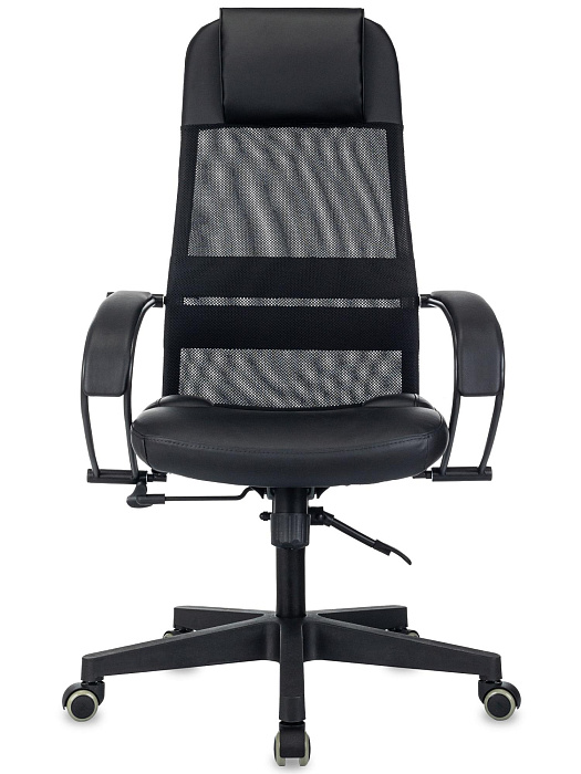 Кресло руководителя Бюрократ CH-NOVA LUX сетка/ткань/экокожа/пластик (Black) купить в интернет-магазине icover