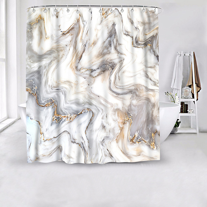 Штора для ванной комнаты Ridberg Marble 180 x 200 см (Gold) купить в интернет-магазине icover