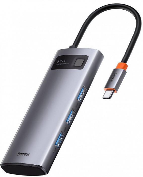 Хаб Baseus Metal Gleam Series 5-in-1 CAHUB-CX0G (Space Grey) купить в интернет-магазине icover