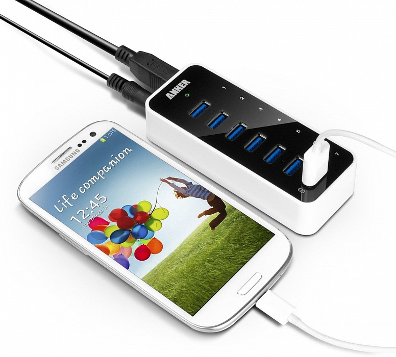Anker Hub USB 3.0 (68ANHUB-BV7EA) - USB-концентратор (White) купить в интернет-магазине icover