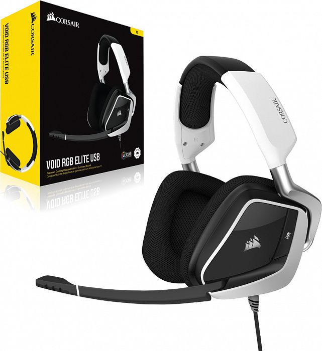 Игровая гарнитура Corsair Gaming VOID RGB Elite CA-9011204-EU (White) купить в интернет-магазине icover