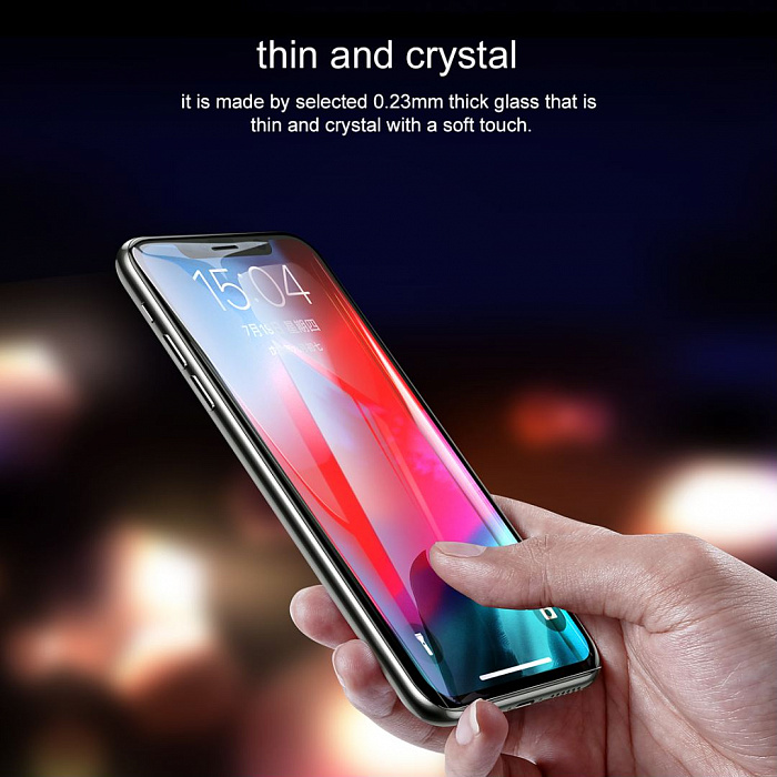 Защитное стекло Baseus Curved-Screen Protector 0.23mm (SGAPIPH65-PE01) для iPhone Xs Max (Black) купить в интернет-магазине icover