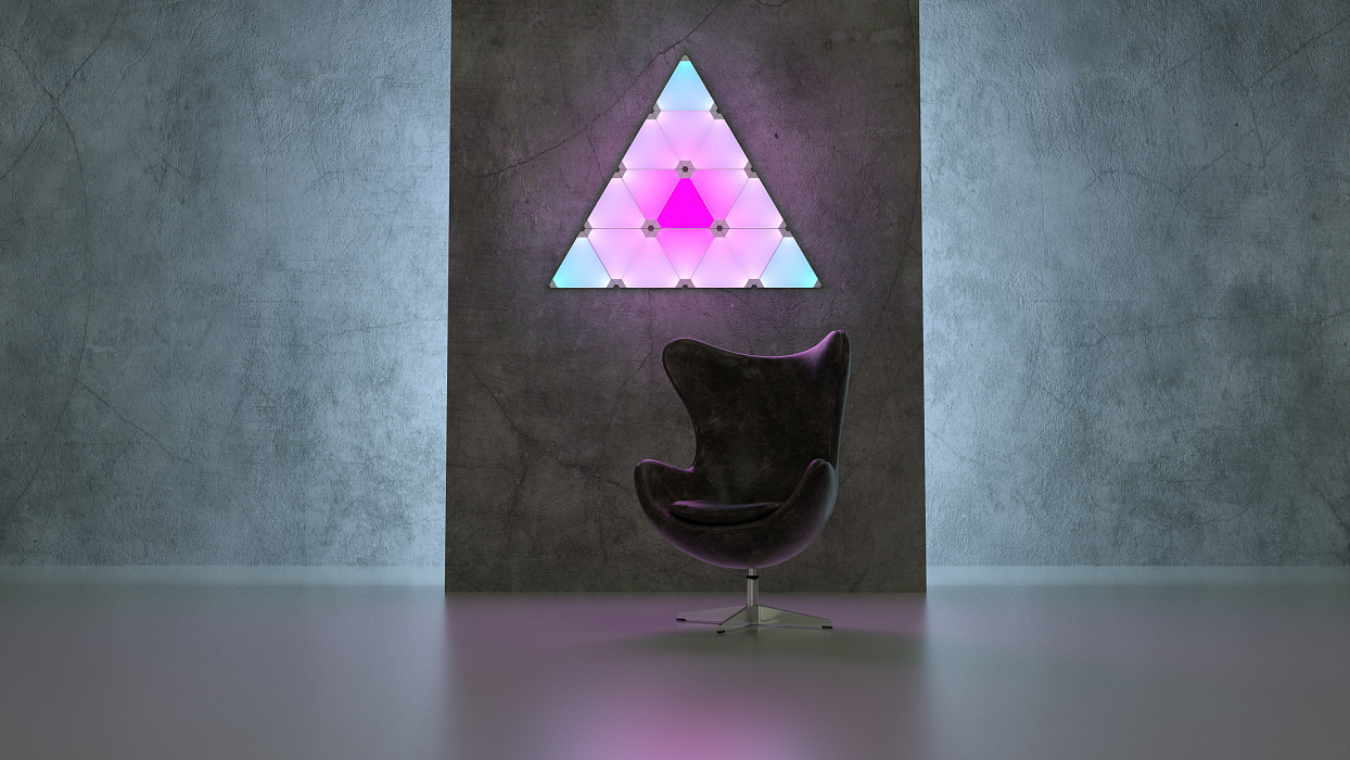 Система освещения Nanoleaf Aurora c дополнительным модулем Nanoleaf Rhythm купить в интернет-магазине icover