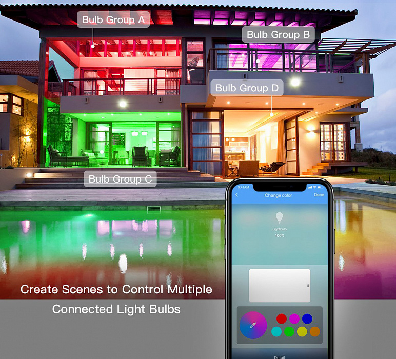 Умная лампа Koogeek Colors Wi-Fi Smart Light Bulb E27 для Apple Homekit (B07DLQQR54) купить в интернет-магазине icover