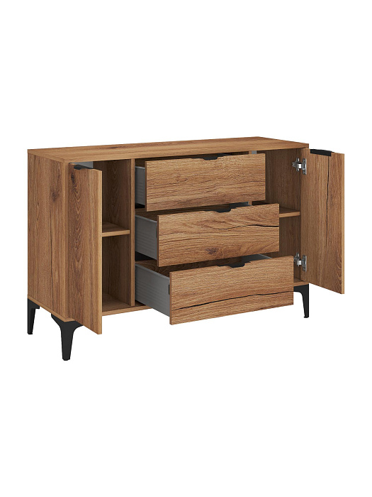 Комод Ridberg OKAYAMA 2Д/3Я (Dark Oak/Black) купить в интернет-магазине icover