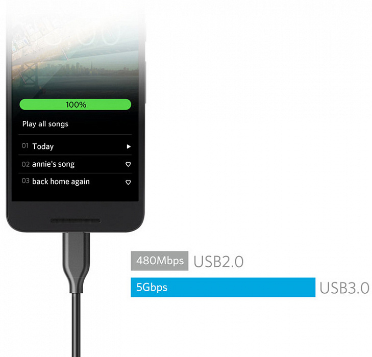 Кабель Anker Powerline 0.9 м (A8163H11) USB-C to USB 3.0 (Black) купить в интернет-магазине icover