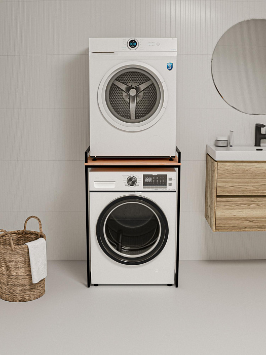 Стеллаж лофт для стиральной и сушильной машины RIDBERG CHICO (Oak/Black) купить в интернет-магазине icover