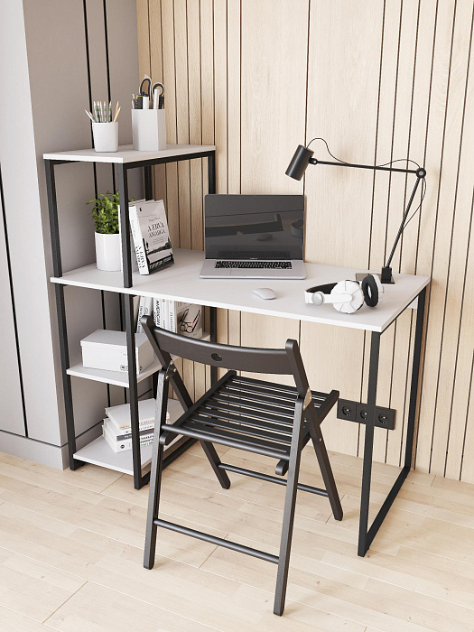 Стол-стеллаж лофт мини RIDBERG MEMPHIS (White/Black) купить в интернет-магазине icover