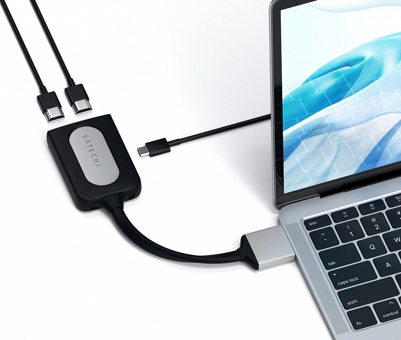 Адаптер Satechi Type-C Dual HDMI Adapter ST-TCDHAS (Silver) купить в интернет-магазине icover