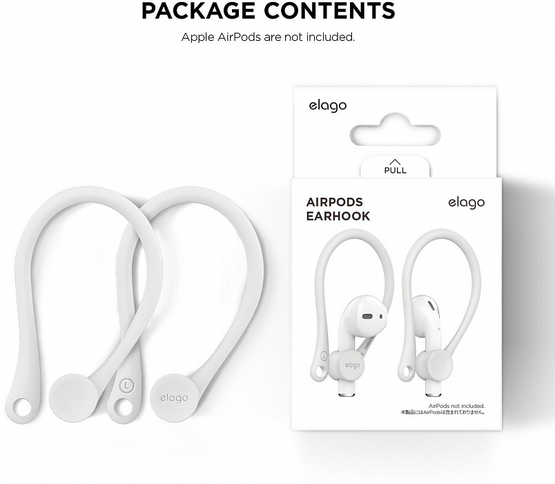 Держатель Elago Earhook (EAP-HOOKS) для наушников Apple AirPods (White) купить в интернет-магазине icover