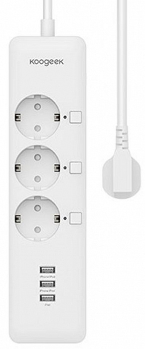 Умный сетевой фильтр Koogeek Smart Outlet O1EU для Apple Homekit (White) купить в интернет-магазине icover