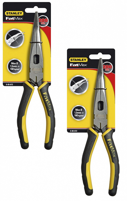 Плоскогубцы с удлиненными изогнутыми губками Stanley FatMax 200 мм 0-89-872 (Black/Yellow) купить в интернет-магазине icover