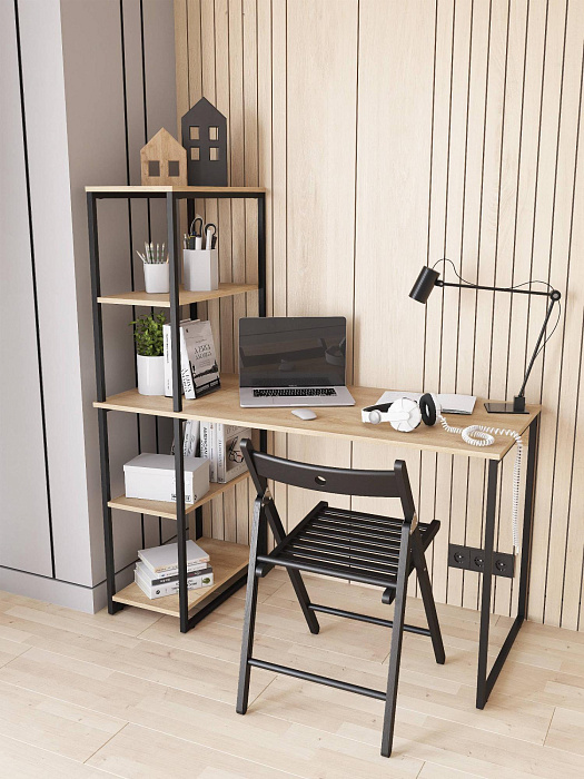 Стол-стеллаж лофт RIDBERG MEMPHIS (Oak/Black) купить в интернет-магазине icover