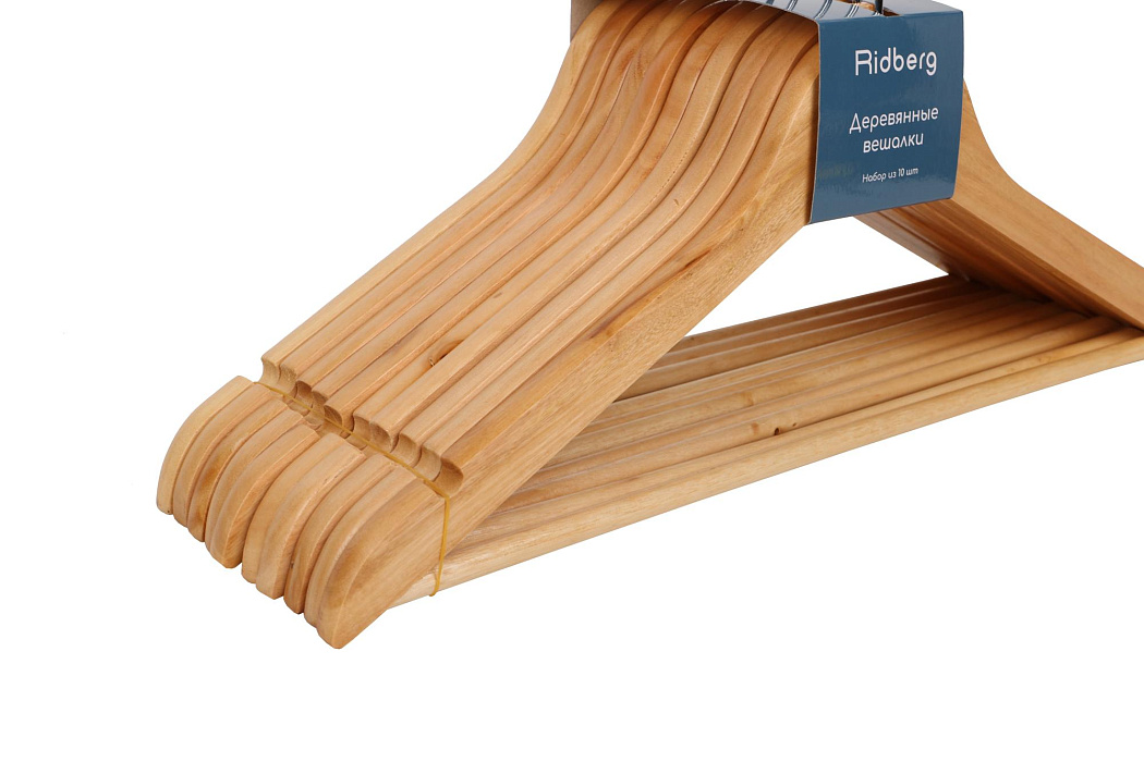 Вешалка-плечики для одежды Ridberg Wood 10 шт. (Brown) купить в интернет-магазине icover