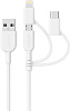 Кабель для iPod, iPhone, iPad Anker Powerline II Lightning/USB-C/microUSB 0.9 m A8436 (White) купить в интернет-магазине icover
