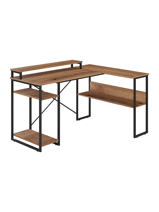 Стол компьютерный угловой лофт Ridberg TEXAS (Dark Oak/Black) купить в интернет-магазине icover