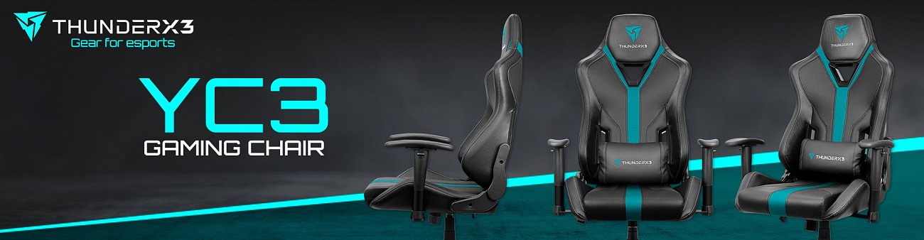 Игровое кресло ThunderX3 YC3 AIR (Black/Cyan) купить в интернет-магазине icover