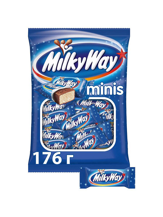 Шоколадные конфеты Milky Way minis с нежным суфле (176 г.) купить в интернет-магазине icover