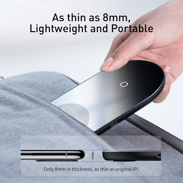 Беспроводное зарядное устройство Baseus Simple 2in1 WXJK-01 (Black) купить в интернет-магазине icover