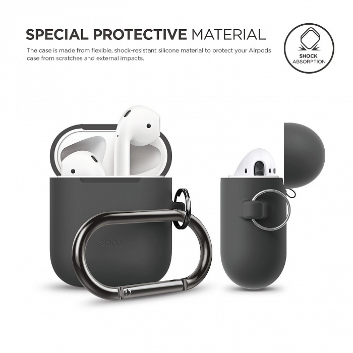 Чехол Elago AirPods Hang Case (EAPSC-HANG-DGY) для зарядного кейса AirPods (Dark Grey) купить в интернет-магазине icover