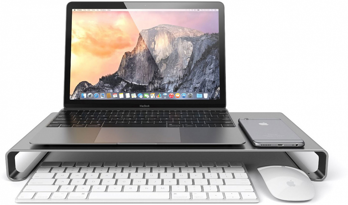 Подставка для монитора Satechi Aluminum Monitor Stand ST-ASMSM (Space Gray) купить в интернет-магазине icover