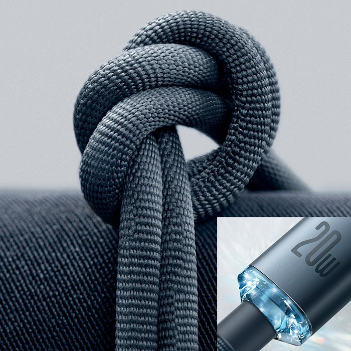 Кабель Baseus Crystal Shine (CAJY000203) Type-C/Lightning 20W 1.2m (Blue) купить в интернет-магазине icover