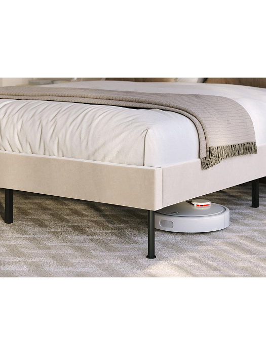 Кровать двуспальная RIDBERG LUGANO 160x200 Велюр NEO 03 (Biege) купить в интернет-магазине icover