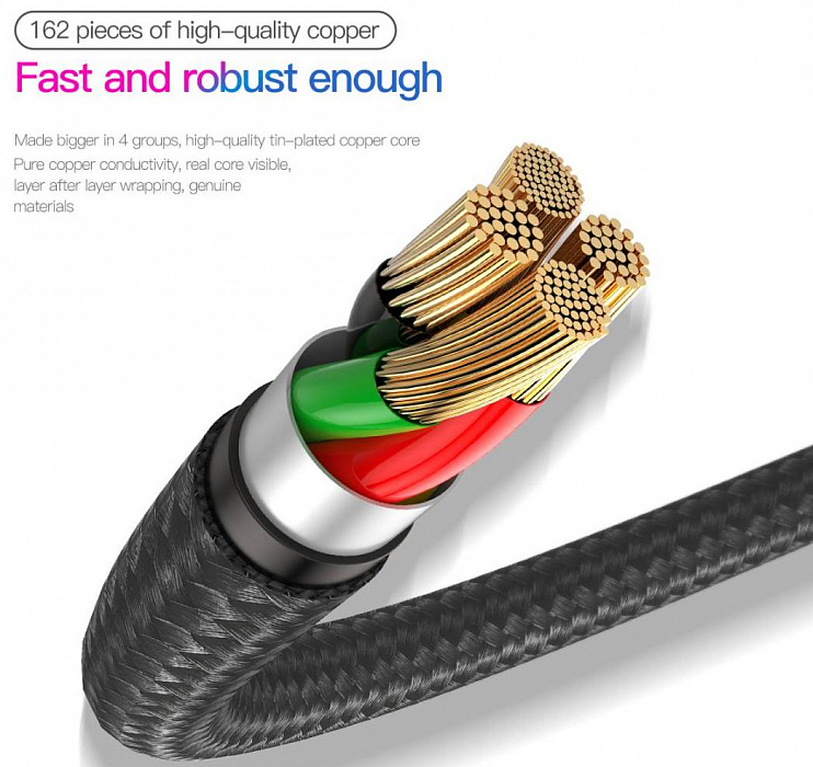 Кабель Baseus Horizontal Data Cable (CALSP-B01) USB/Lightning 1m (Black) купить в интернет-магазине icover