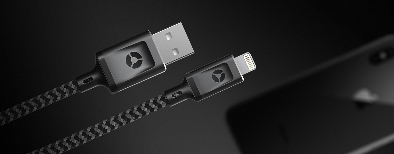 Кабель для iPhone, iPad Nomad (NM01AB1000) USB-A to Lightning 3m (Black) купить в интернет-магазине icover