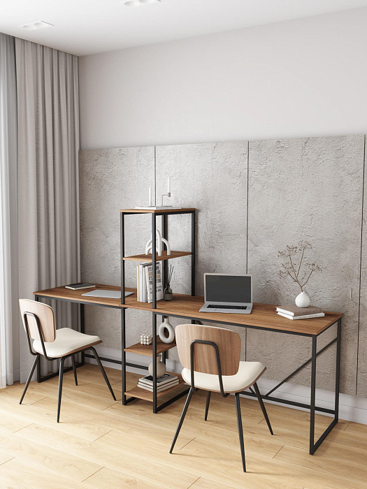 Стол письменный угловой лофт RIDBERG ФЛОРИДА (Dark Oak/Black) купить в интернет-магазине icover