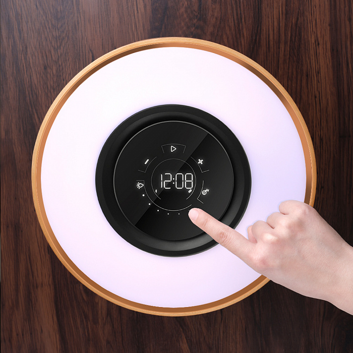 Умный светильник HomeTree Dawn (YT-M1601-B3) с беспроводной зарядкой и колонкой (Brown) купить в интернет-магазине icover