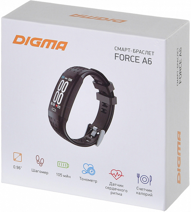 Фитнес-трекер Digma Force A6 (Black) купить в интернет-магазине icover