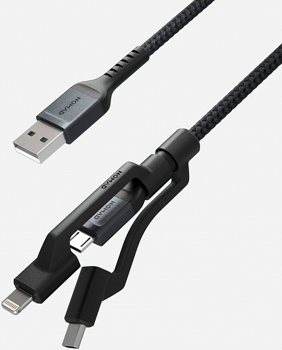 Кабель для iPod, iPhone, iPad Nomad Universal Kevlar USB-A to Lightning/USB-C/microUSB 1.5m (NM01012B00) купить в интернет-магазине icover