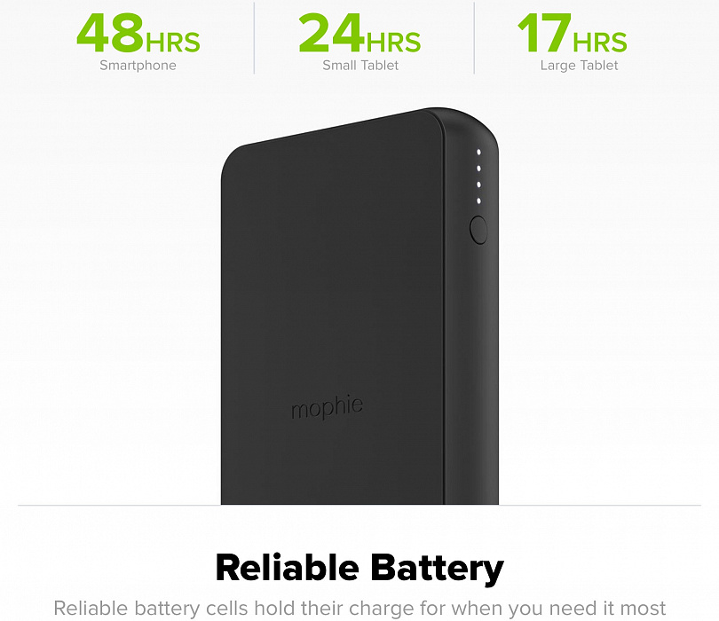 Внешний аккумулятор с функцией беспроводной зарядки Mophie Charge Stream Powerstation 10000 mAh 401101513 (Black) купить в интернет-магазине icover