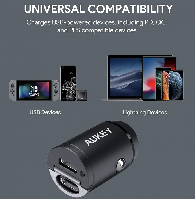 Автомобильное зарядное устройство Aukey CC-A4 (Black) купить в интернет-магазине icover