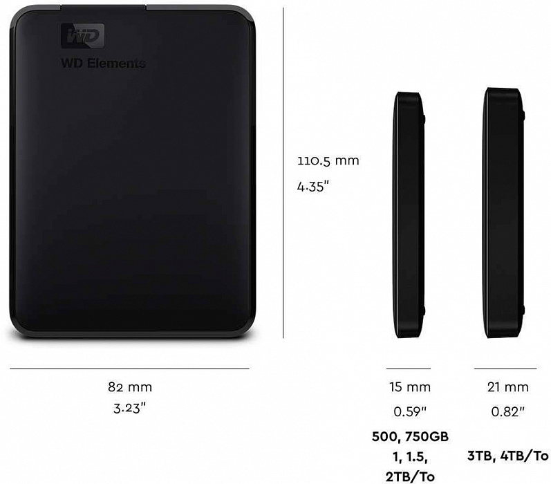 Внешний жесткий диск Western Digital Elements Portable C6B 2.5" USB 3.0 1Tb HDD WDBMTM0010BBK-EEUE (Black) купить в интернет-магазине icover