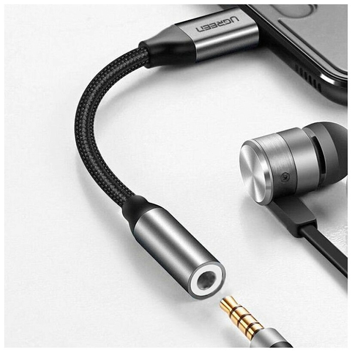 Адаптер Ugreen AV142 3.5mm/USB-C F/M (Grey) купить в интернет-магазине icover