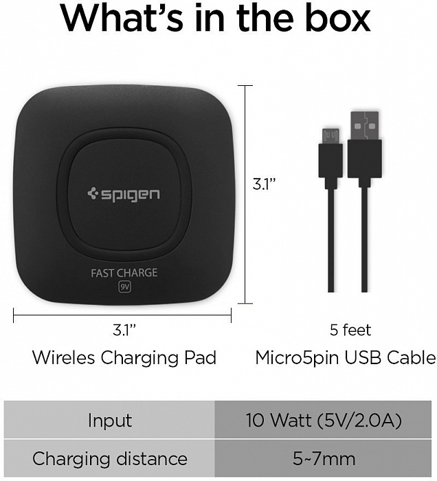 Беспроводное зарядное устройство Spigen Essential F301W (Black) купить в интернет-магазине icover