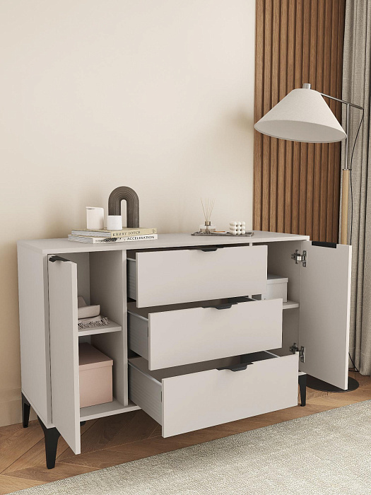 Комод Ridberg OKAYAMA 2Д/3Я (Cashmire/Black) купить в интернет-магазине icover