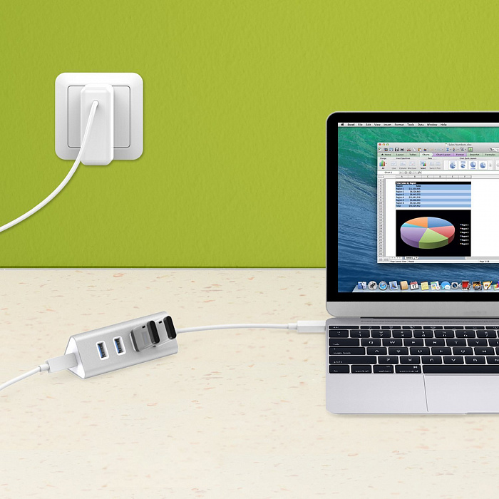 Aukey CB-C23 - USB-концентратор (Silver) купить в интернет-магазине icover