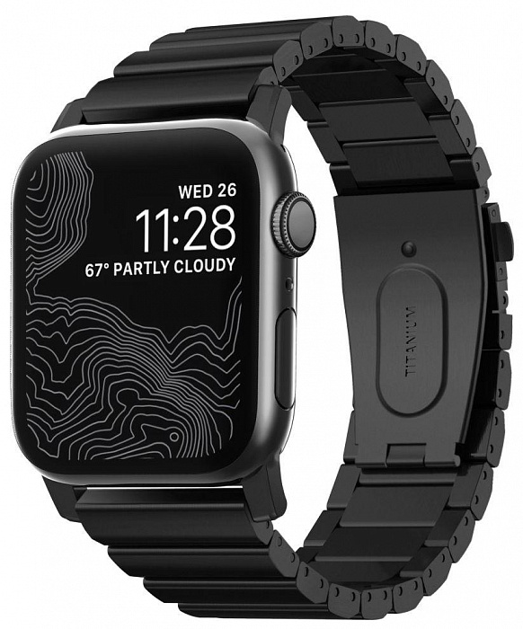 Ремешок Nomad Titanium для Apple Watch Series SE/6/2/3/4 42/44 mm (Black) купить в интернет-магазине icover
