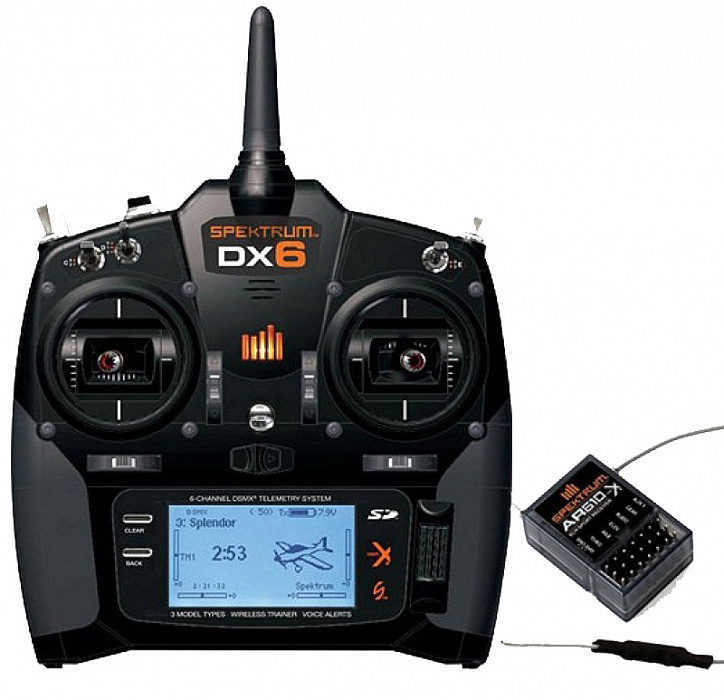 Spektrum DX6 + AR610 DSMX - шестиканальная радиоаппаратура для авиамоделей + приемник купить в интернет-магазине icover