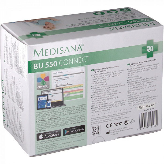 Medisana BU 550 Connect (51290) - плечевой тонометр (White) купить в интернет-магазине icover