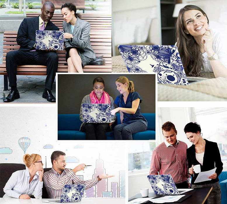 Накладка i-Blason Cover для MacBook Air 13 (Blue Line Flowers) купить в интернет-магазине icover