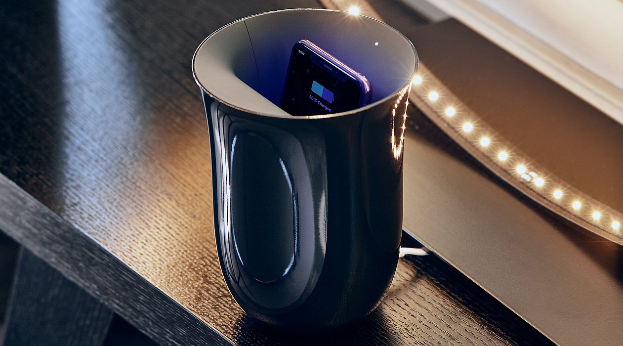 Санитайзер Lexon Oblio LH59DB с беспроводной зарядкой (Dark Blue) купить в интернет-магазине icover